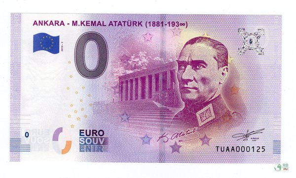 0 Euro Souvenirschein Türkei - Atatürk 1881-1938 (1)