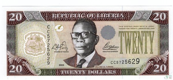 Liberia Pick 28a - $20 Dollars (1)
