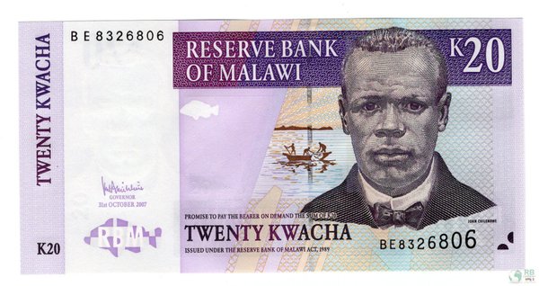 Malawi Pick 52d - 20 Kwacha (1)