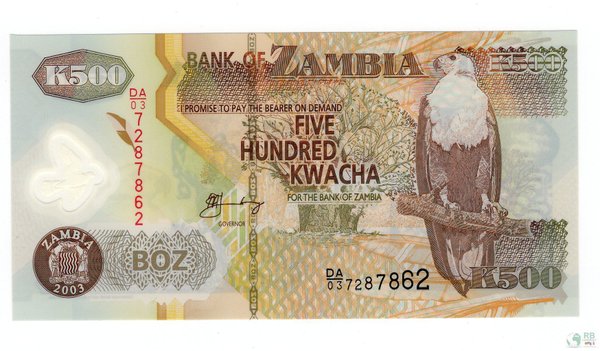 Sambia Pick 43d - 500 Kwacha (1)