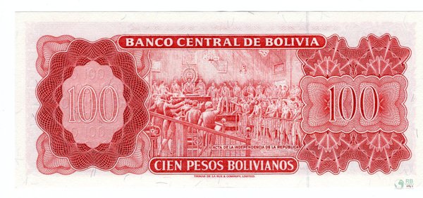 Bolivien Pick 164A - 100 Pesos Bolivianos (1-)