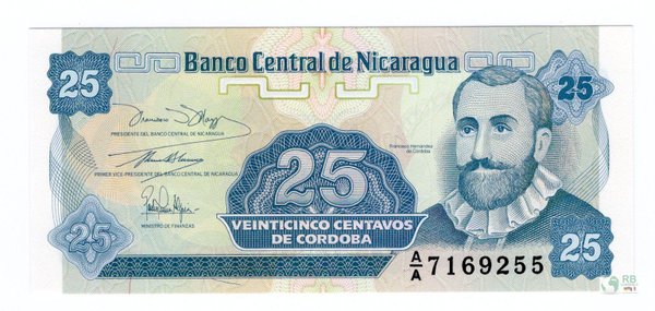 Nicaragua Pick 170a - 25 Centavos (1)