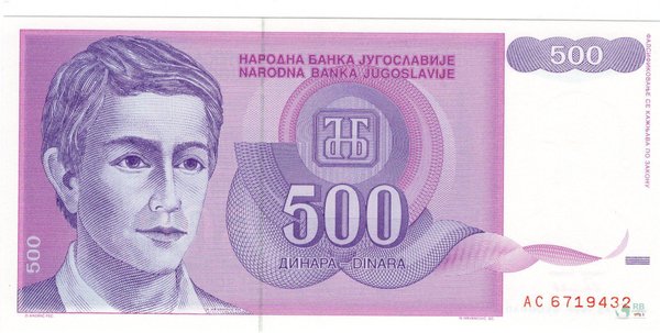 Jugoslawien Pick 113 - 500 Dinara (1)