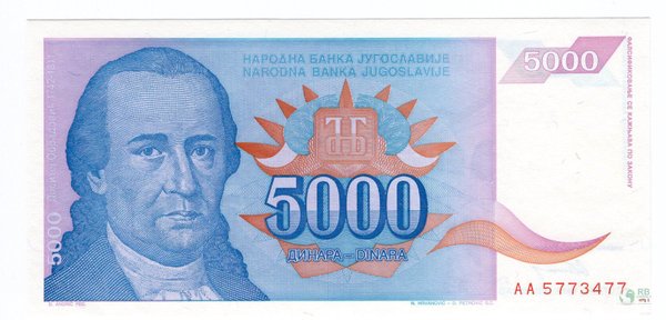 Jugoslawien Pick 141a - 5000 Dinara (1)