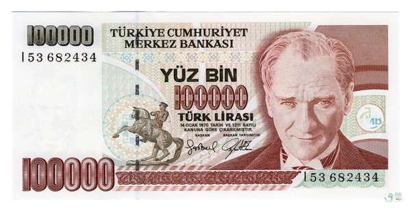 Türkei Pick 206 - 100000 Lira (1)