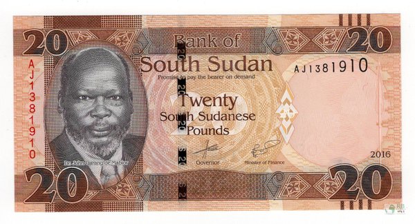 Südsudan Pick 13b - 20 Südsudanische Pfund (1)