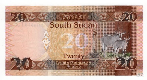 Südsudan Pick 13b - 20 Südsudanische Pfund (1)