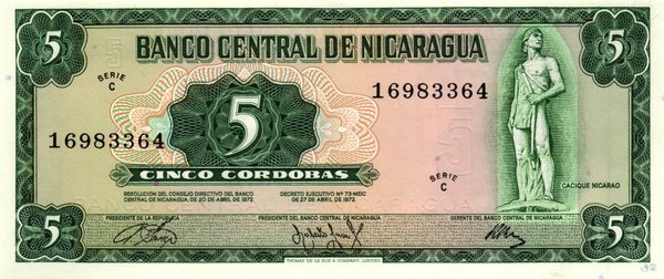 Nicaragua Pick 122 - 5 Cordobas (1)