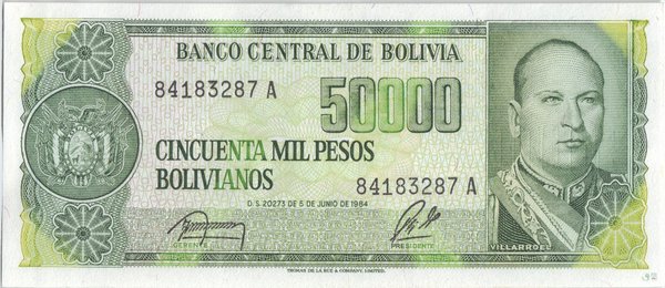 Bolivien Pick 170a - 50000 Pesos Bolivianos (1)