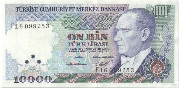 Türkei Pick 199b - 10000 Lira (1)
