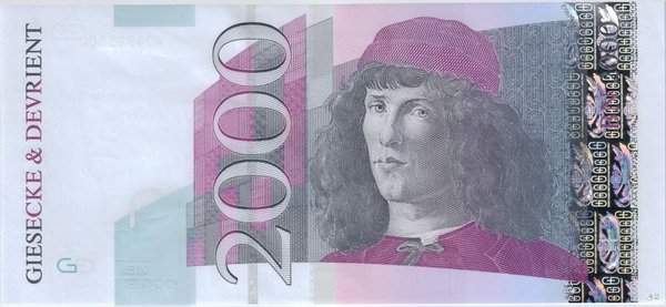Testbanknote Giesecke & Devrient 2000 (1)
