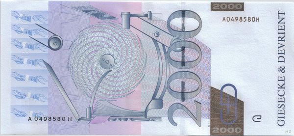 Testbanknote Giesecke & Devrient 2000 (1)