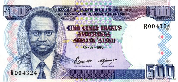 Burundi Pick 37A - 500 Francs (1)