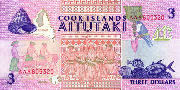Cook Islands Pick 07 - 3 Dollars (1)