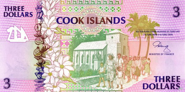 Cook Islands Pick 07 - 3 Dollars (1)