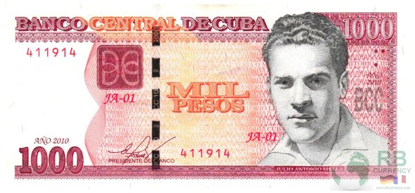 Kuba / Cuba P132 - 1000 Pesos 2010 (2) XF