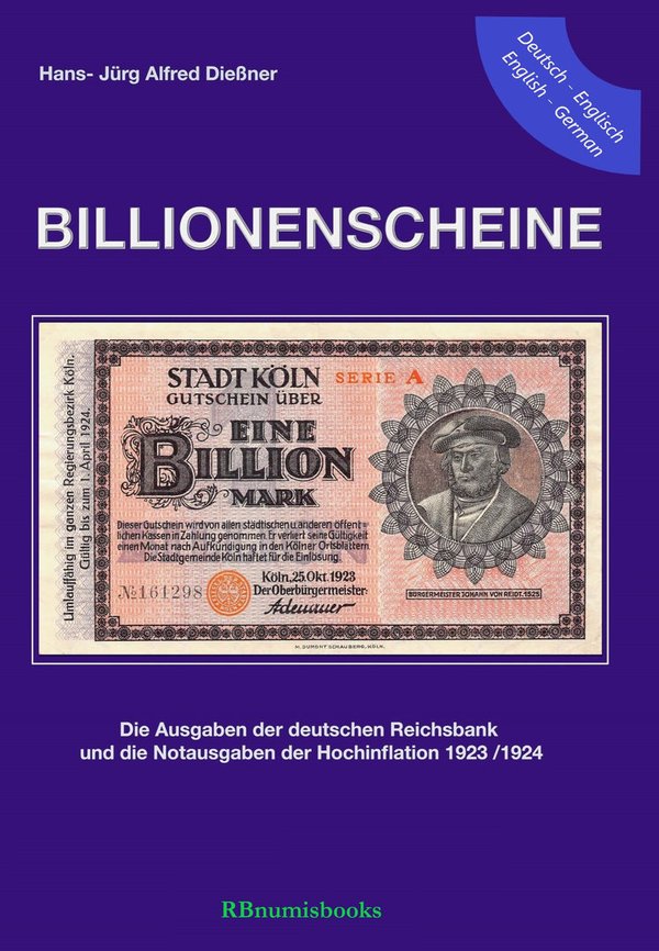 Billionenscheine Katalog Hochinflation 1923/1924, Alfred Dießner, Erste Auflage 2022