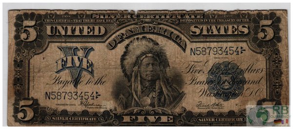 USA - FR281 5 Dollar Indian Chief VG (5)