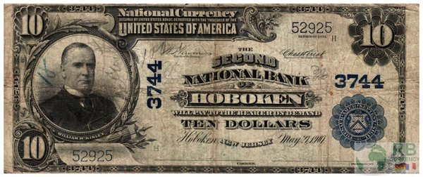 USA - FR625 10 Dollar Second National Bank Hoboken New Jersey 3744 1902 F (4)