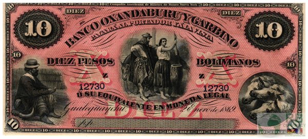 Argentinien/Argentina - PS1784s 10 Pesos 1869 aUNC (1-)