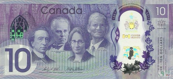 Kanada $10 Polymer Gedenkbanknote (1)