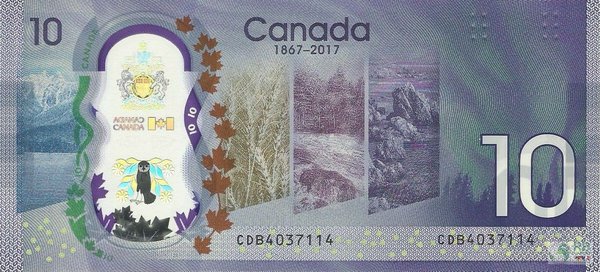 Kanada $10 Polymer Gedenkbanknote (1)